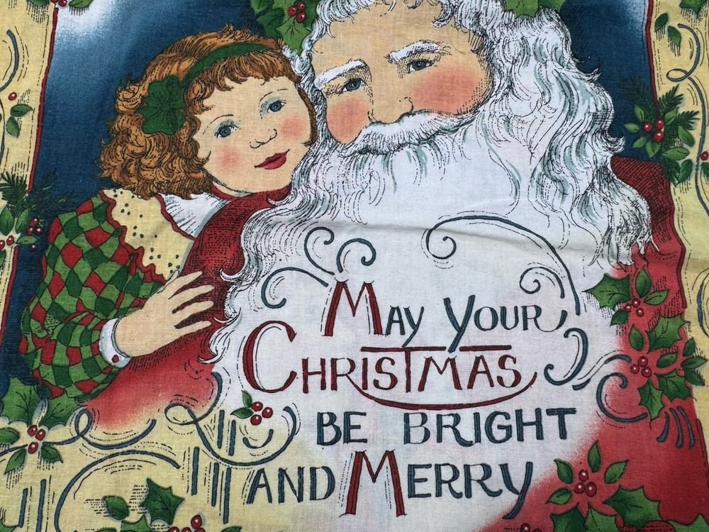 Vintage  1997  Christmas Collection Pillowcase  Fabric Panel Susan Winget