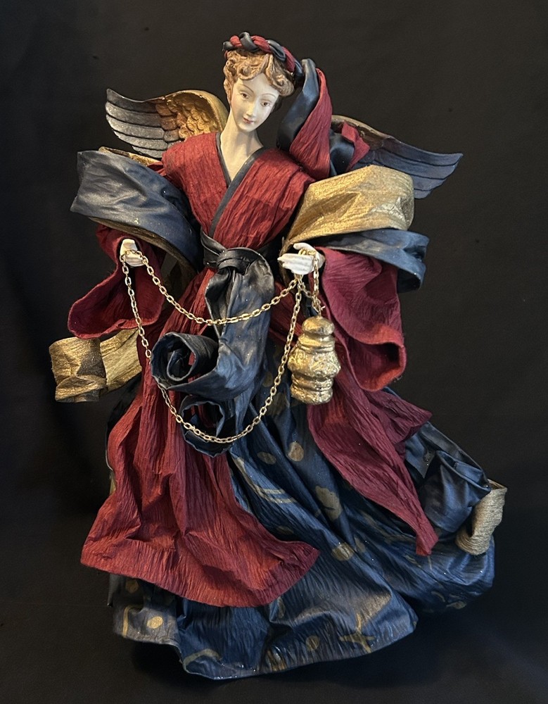 VTG Cartapesta Style Fabric Paper Mâché ANGEL 14