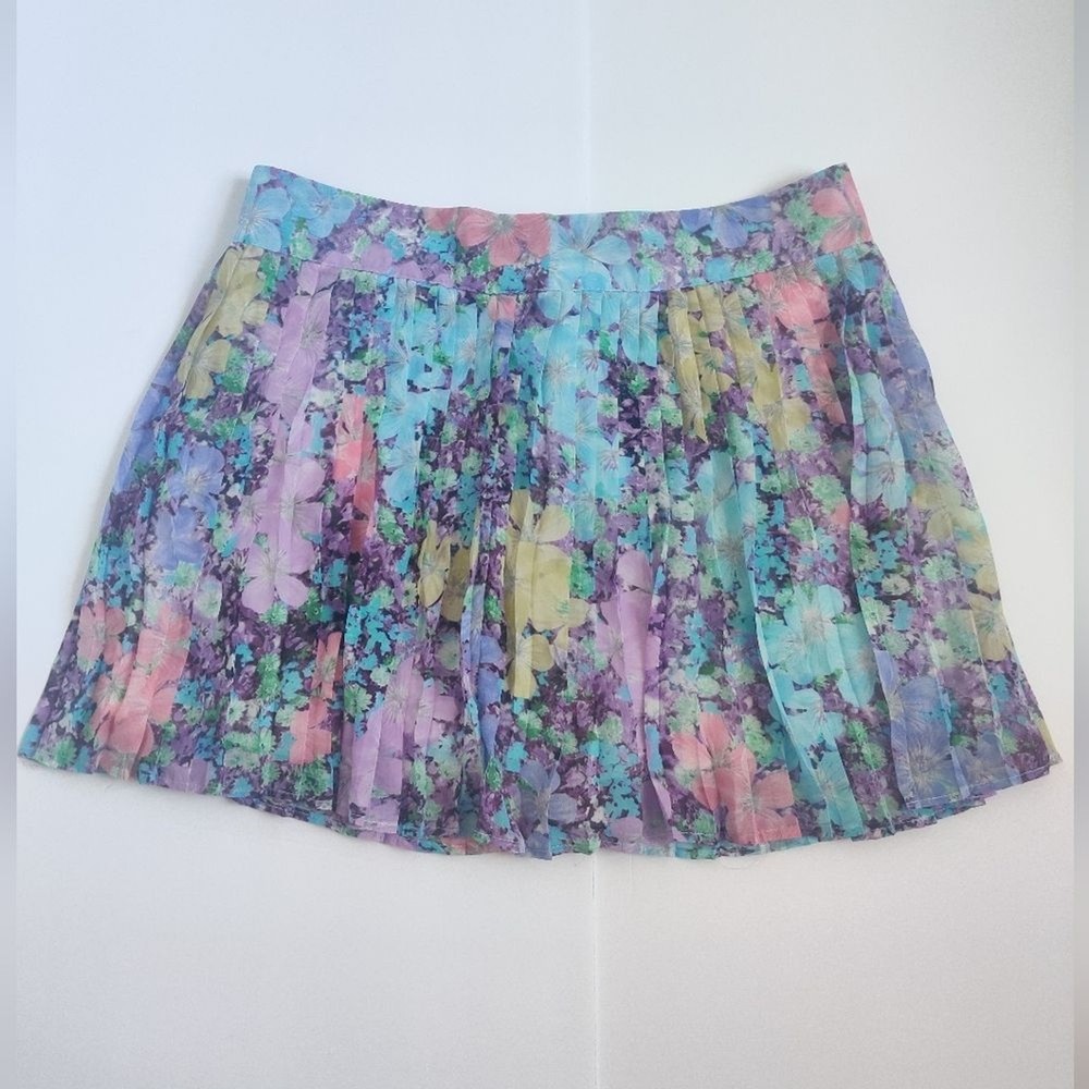 Aeropostale Floral Multicolor pastels boho Bohemian Fairycore mini skirt_Medium