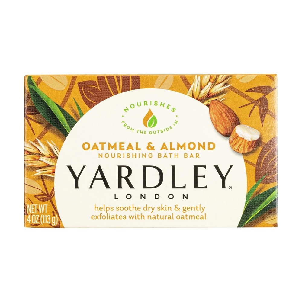 Yardley Oatmeal & Almond Bar Soap, 4 oz - Soothing & Moisturizing