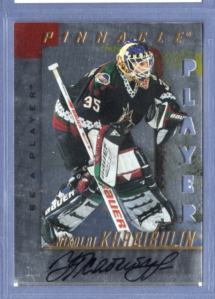 1997-98 Pinnacle * Be a Player ~ DIE-CUT * Nikolai Khabibulin * Signed Card #13