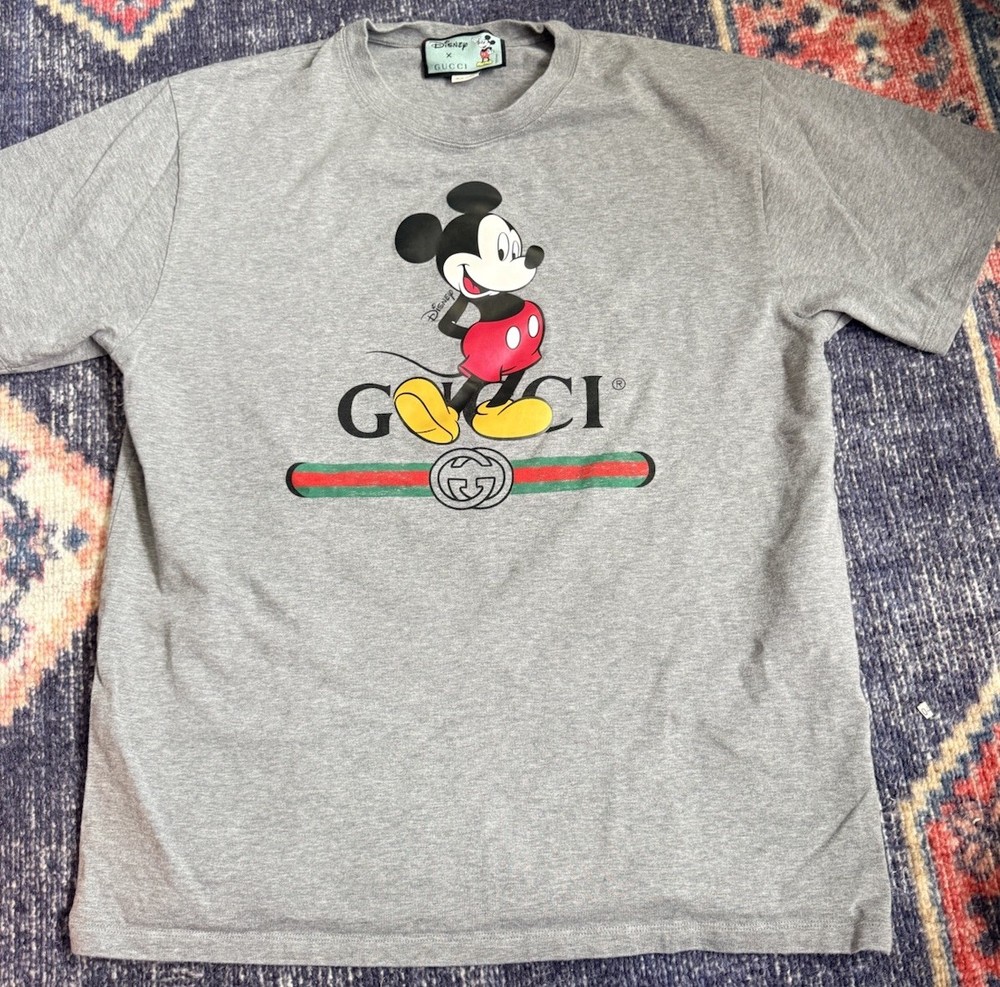 Gucci x Disney Mickey Mouse Print Oversized T-shirt Limited Edition Grey cotton