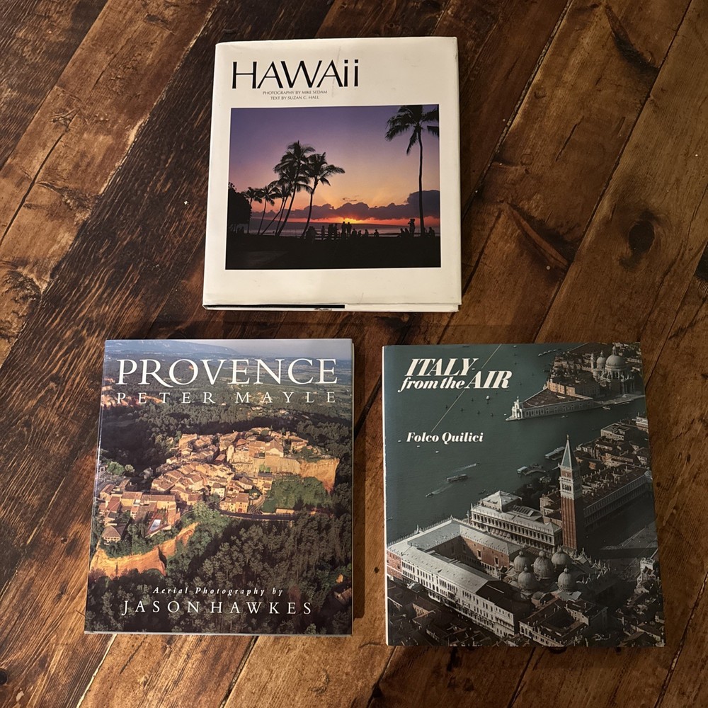 Trio of Aerial Photography Coffee Table Books Hardcover Italy, Hawaii, Provence
