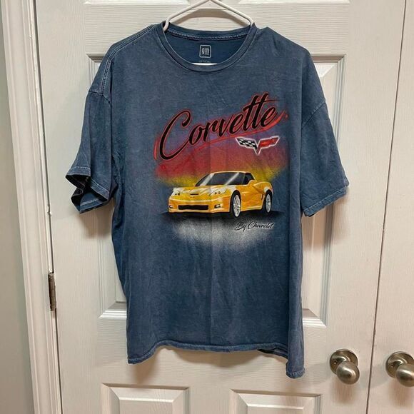 Corvette Racing blue t-shirt official GM men's large -k1 #CorvetteRacing