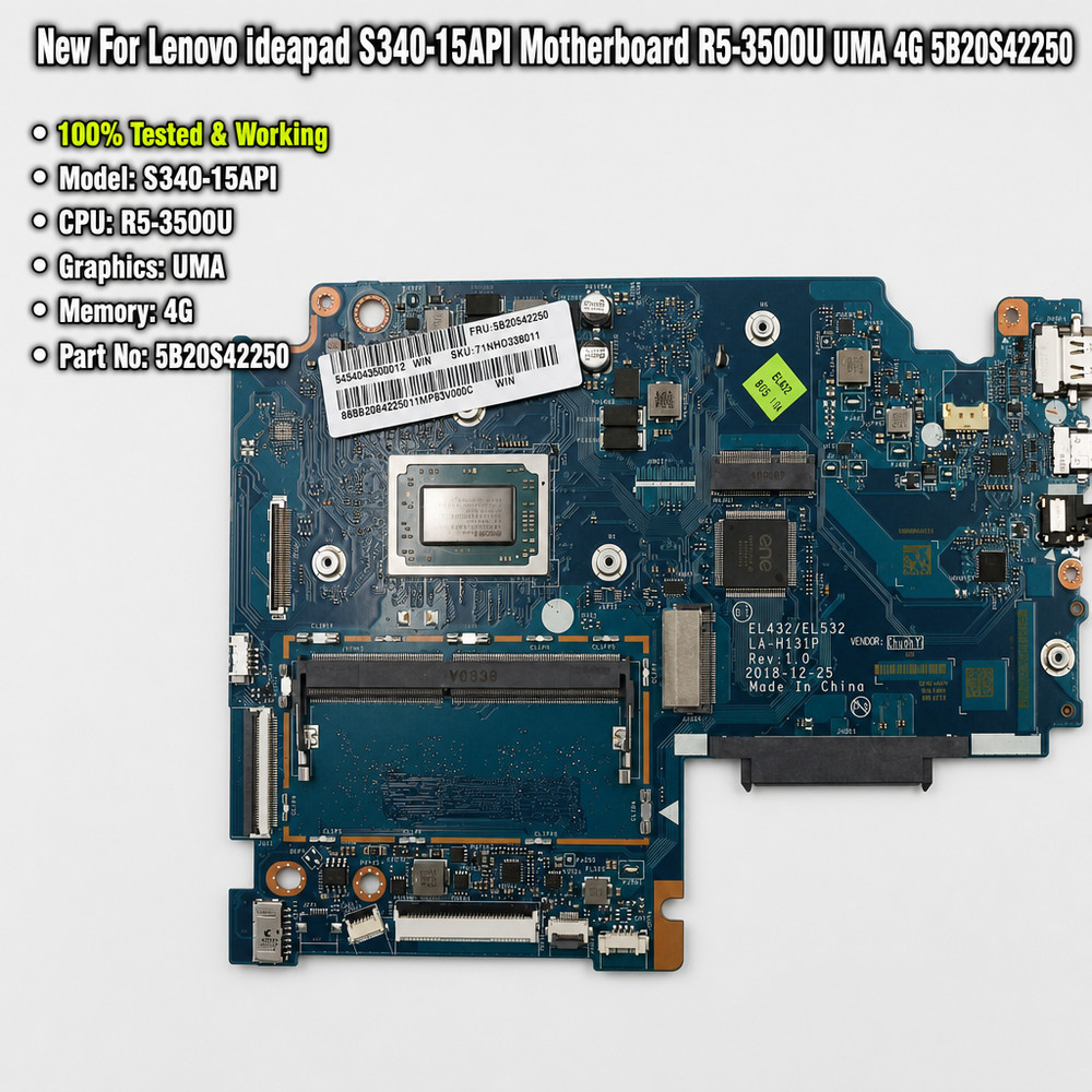 New For Lenovo ideapad S340-15API Motherboard R5-3500U UMA 4G 5B20S42250