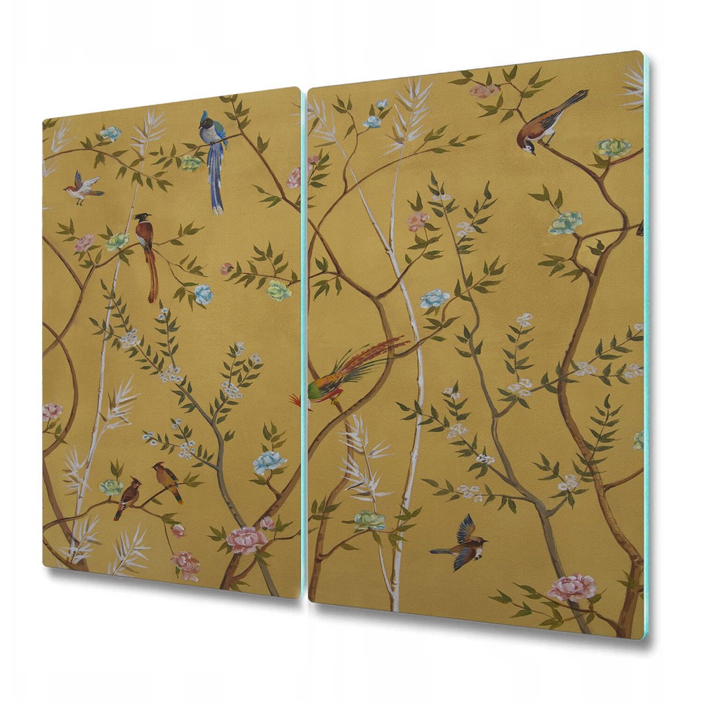 Glass Chopping Board Spring Birds bird wood gold acrylic fall romantic ornament