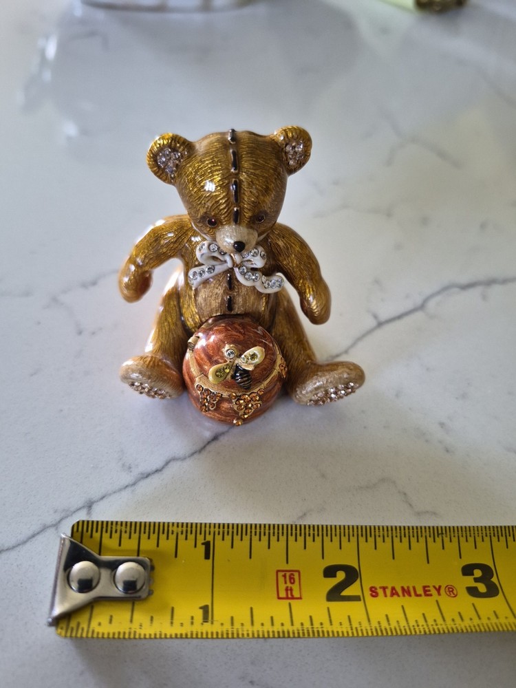 Jay Strongwater Honey Bear Figurine Box Trinket Box