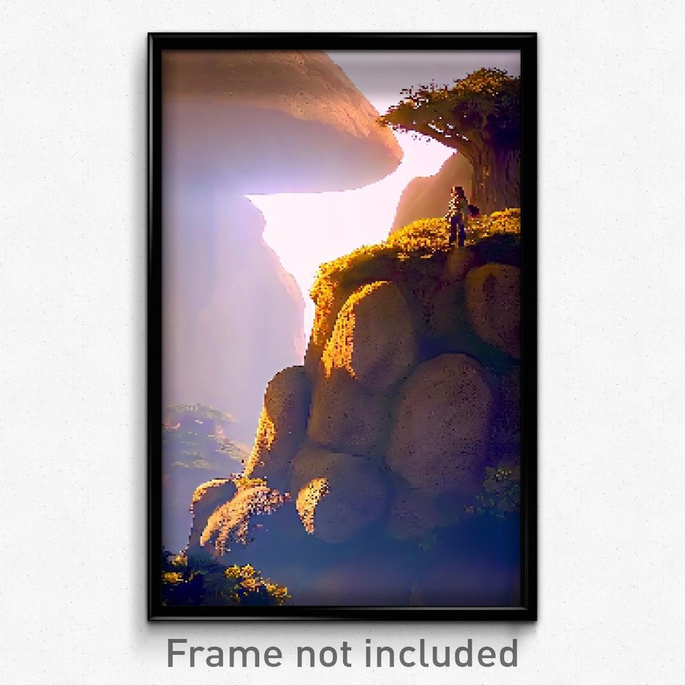 Pixel Art Poster - Large Outcropping (8 Bit Psychedelic Trippy Video Game Print)
