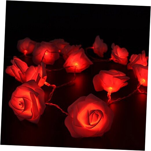 Fairy String Lights Rose Flower Lights 20 LED Battery Operated Indoor Red