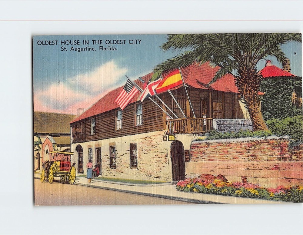Postcard Oldest House in the Oldest City St. Augustine Florida USA