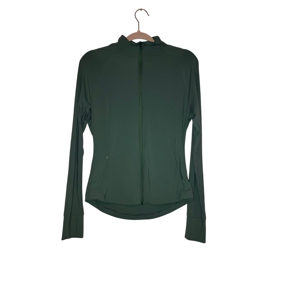 90 Degrees By Reflex Green Zip Up Athletic Lightweight Sweatshirt Size Large