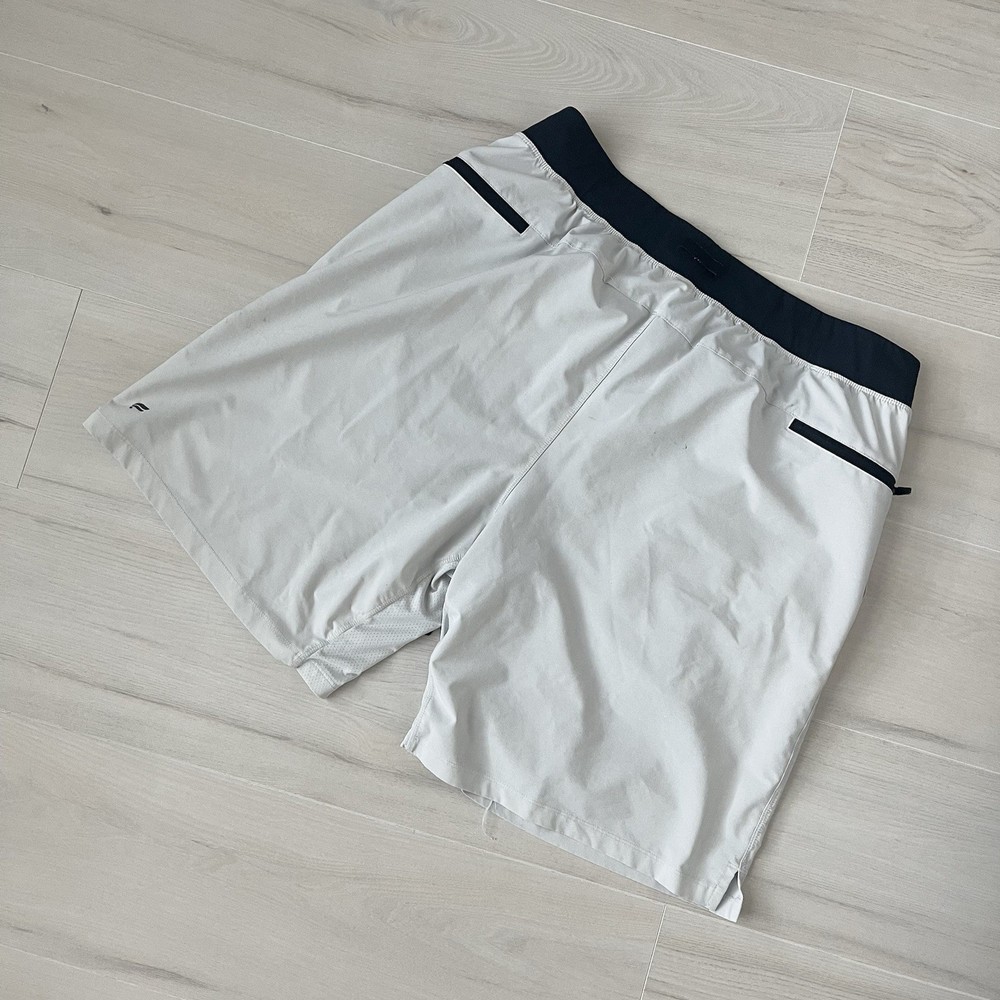 Fabletics 9” Unlined Athletic Workout The Franchise Shorts Mens XL White Black
