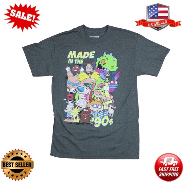 Nicktoons Mens T-Shirt - Made in the 90's Nickelodeon Cartoon Group