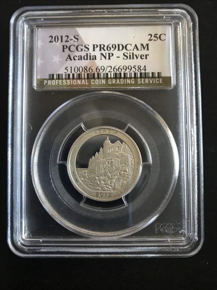 2012-S 25c SILVER PCGS PR69 CAM ACADIA NATIONAL PARK QUARTER PROOF DEEP CAMEO-image
