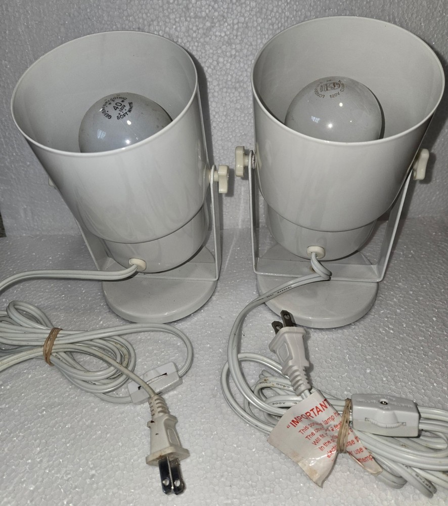 Vintage Metal Cylinder Spot Lamps (2) Adjustable