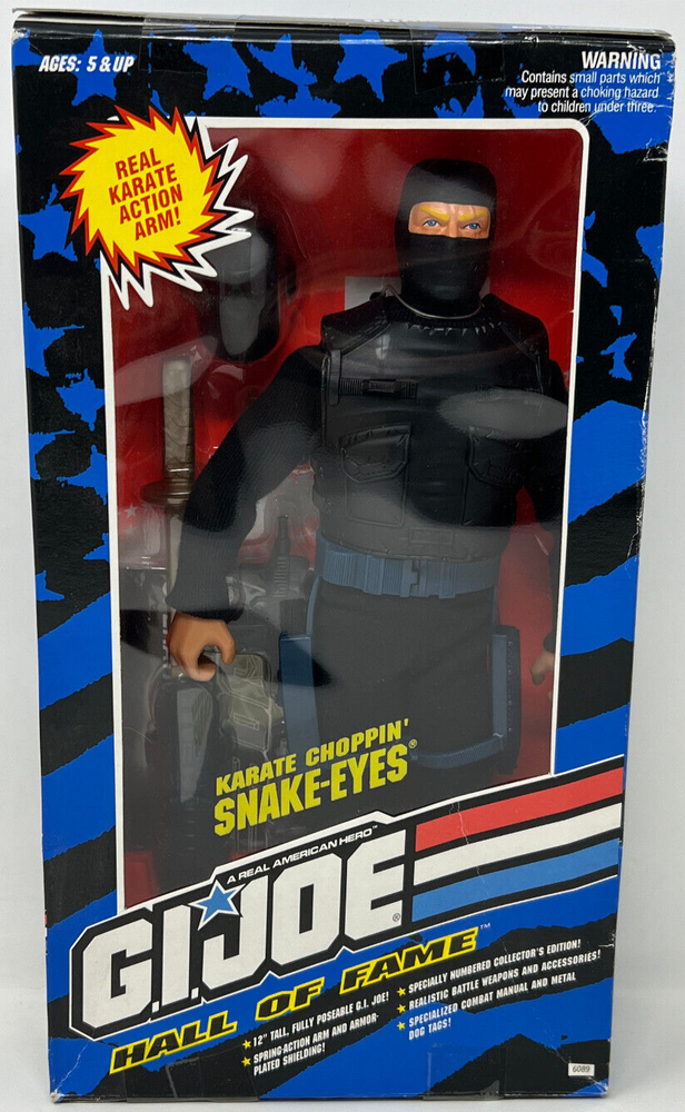 GI Joe 1993 - Karate Choppin' Snake Eyes 1:6 - Hall of Fame Hasbro New Open Box