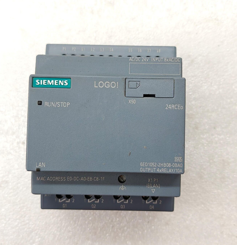 SIEMENS 6ED1052-2HB08-0BA0 LOGO PLC LOGIC MODUL 24RCEO LOGIC MODULE Fast Ship