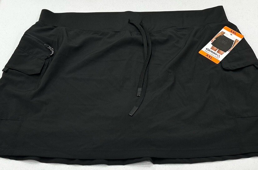 Gerry Women's Breezy Cargo Skort, Black, Size XXL
