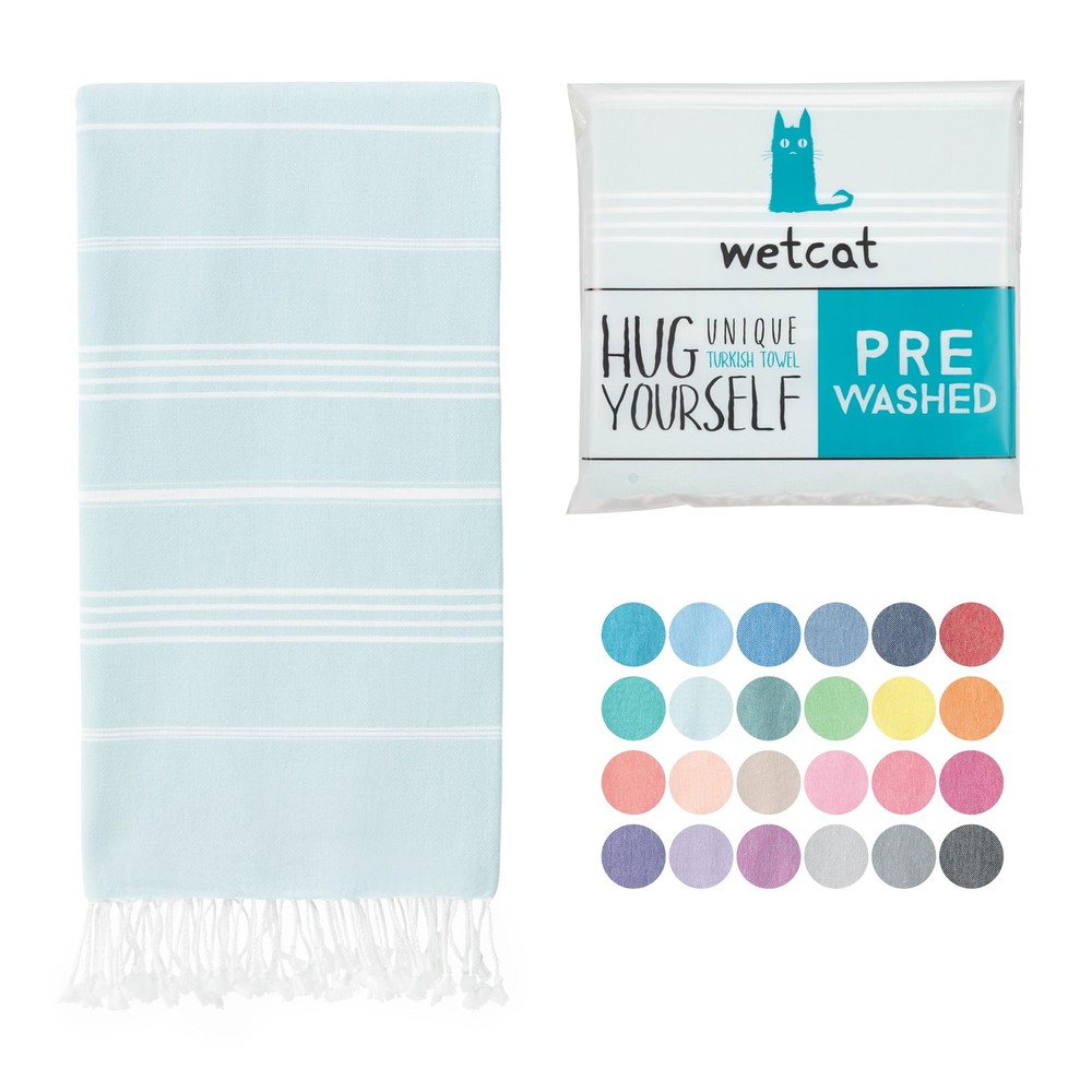 Wetcat Turkish Beach Towel (38 X 71) - Prewashed for Soft Feel, 100% Cotton - Qu