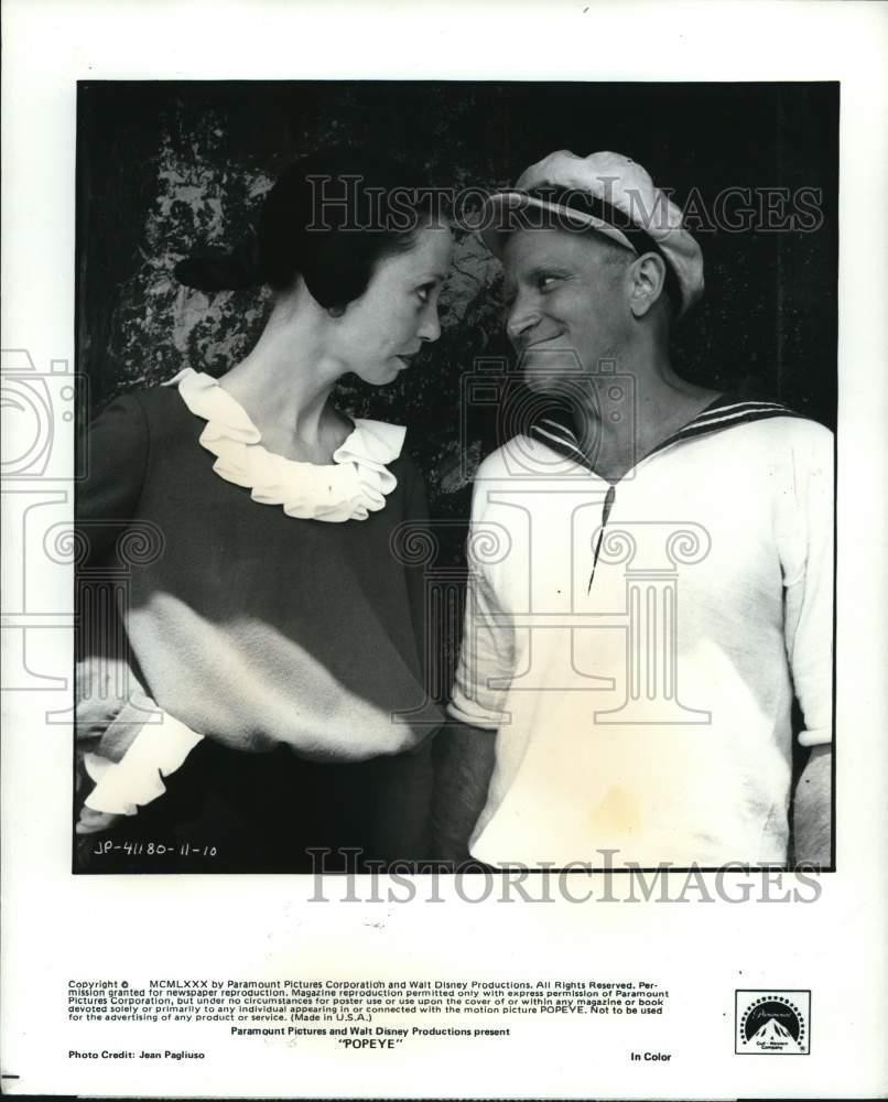 1980 Press Photo Shelley Duvall and Robin Williams in a scene from 