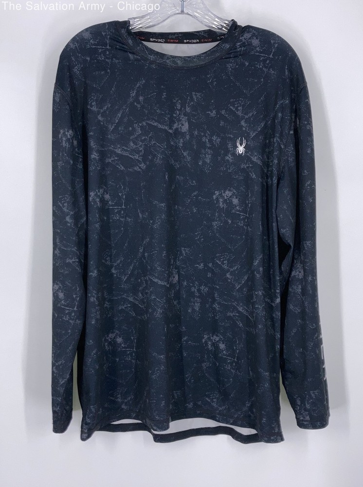 Spyder Mens Black Long Sleeve Round Neck Pullover T-Shirt Size Medium