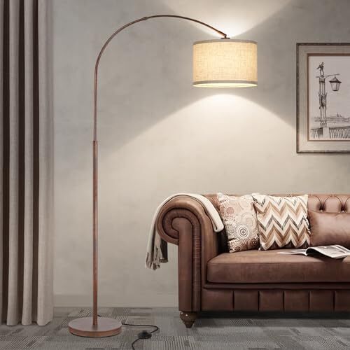 Floor Lamp for Living Room, Vintage Arc Floor Lamp with Antique Bronze