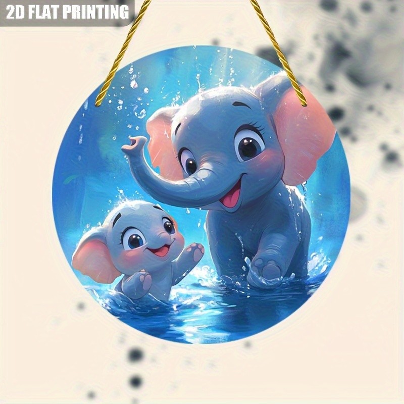 Retro Mini Animal Artwork Round Aluminum Wall Decor Home Cafe