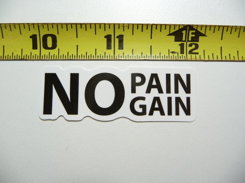 NO PAIN GAIN DECAL STICKER FITNESS EXERCISE WEIGHTLIFTING