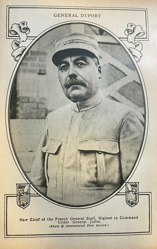 1916 Vintage WWI Illustration French General Pierre Georges Duport