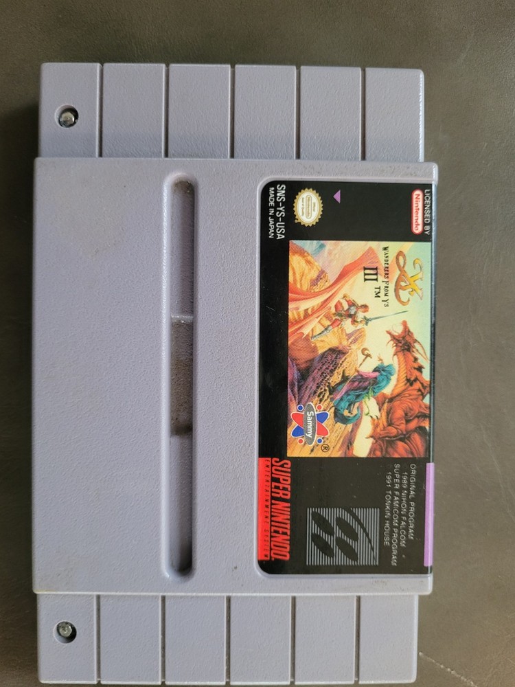 Ys III: Wanderers From Ys - Super Nintendo SNES - Authentic Working Cartridge🗡️