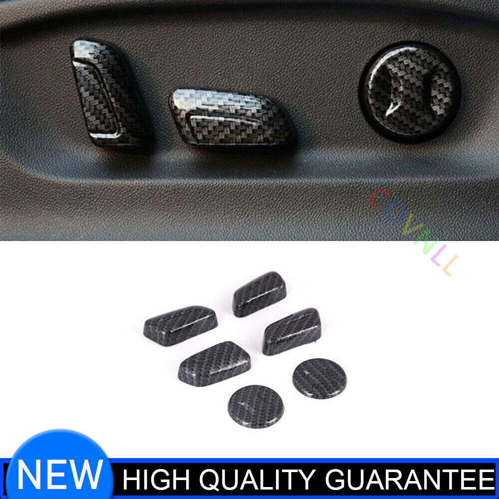 6*For Volkswagen Tiguan 2017-2021 Carbon ABS Electric Seat Adjustment Cover Trim-image