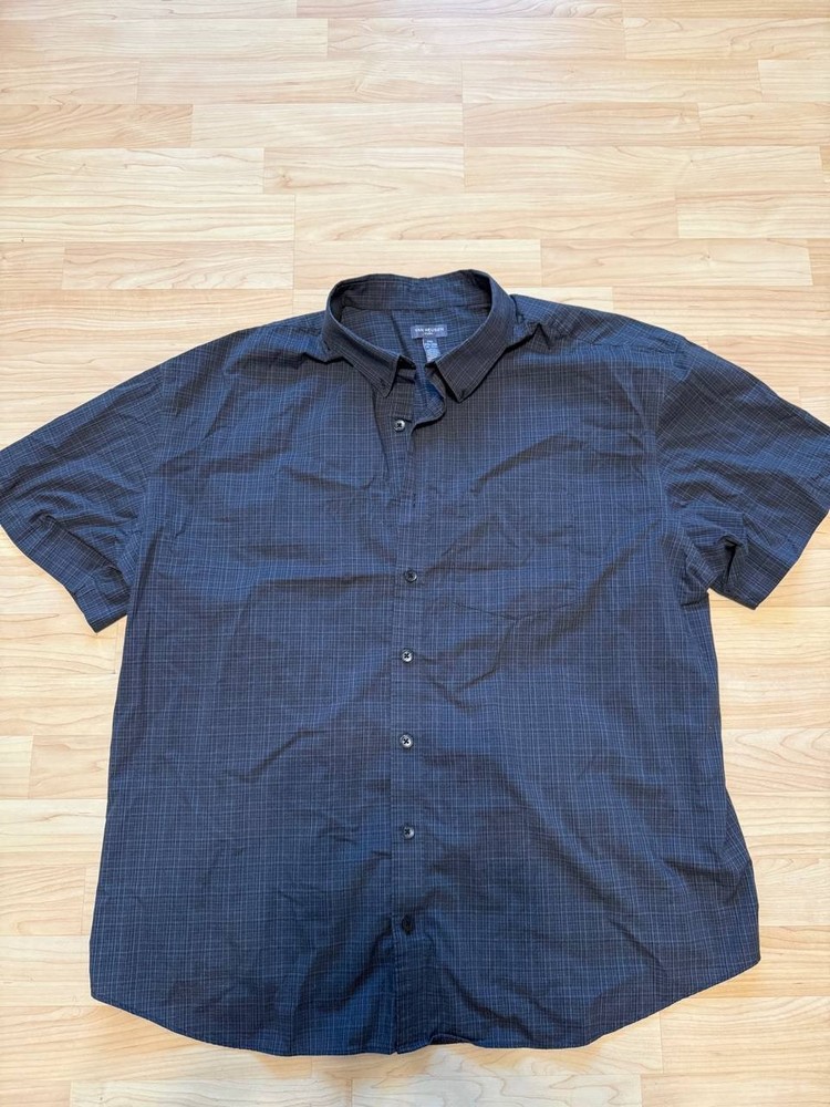 van heusen shirt for men short sleeve 2XL dark button down L/G