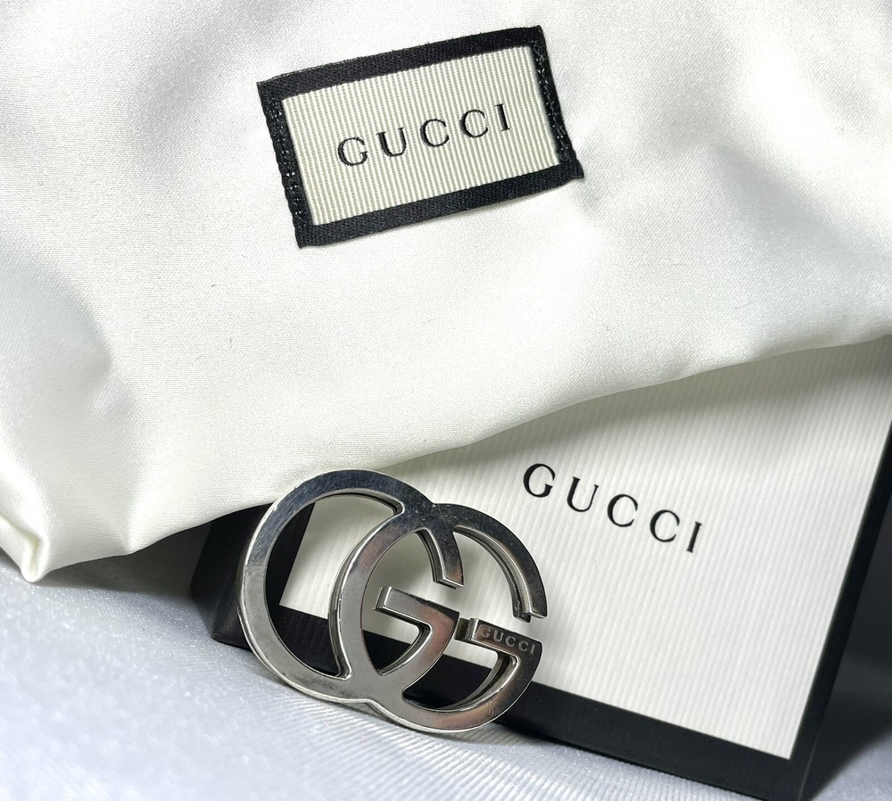 Gucci GG DoubleG Money Clip Wallet AG925 Silver Bill Clip with Box