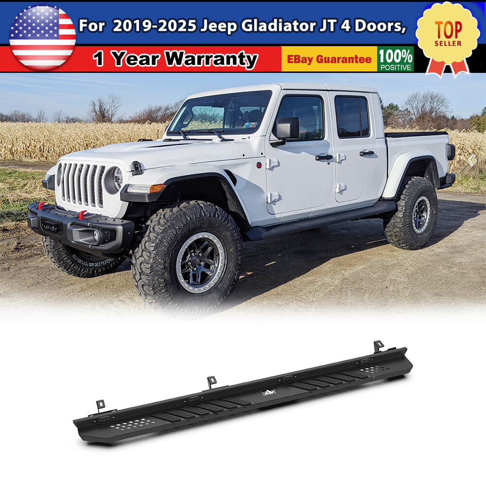 19-23 Jeep Gladiator JT 4DR LED Side Steps - 2PC Alloy Steel Nerf Bars