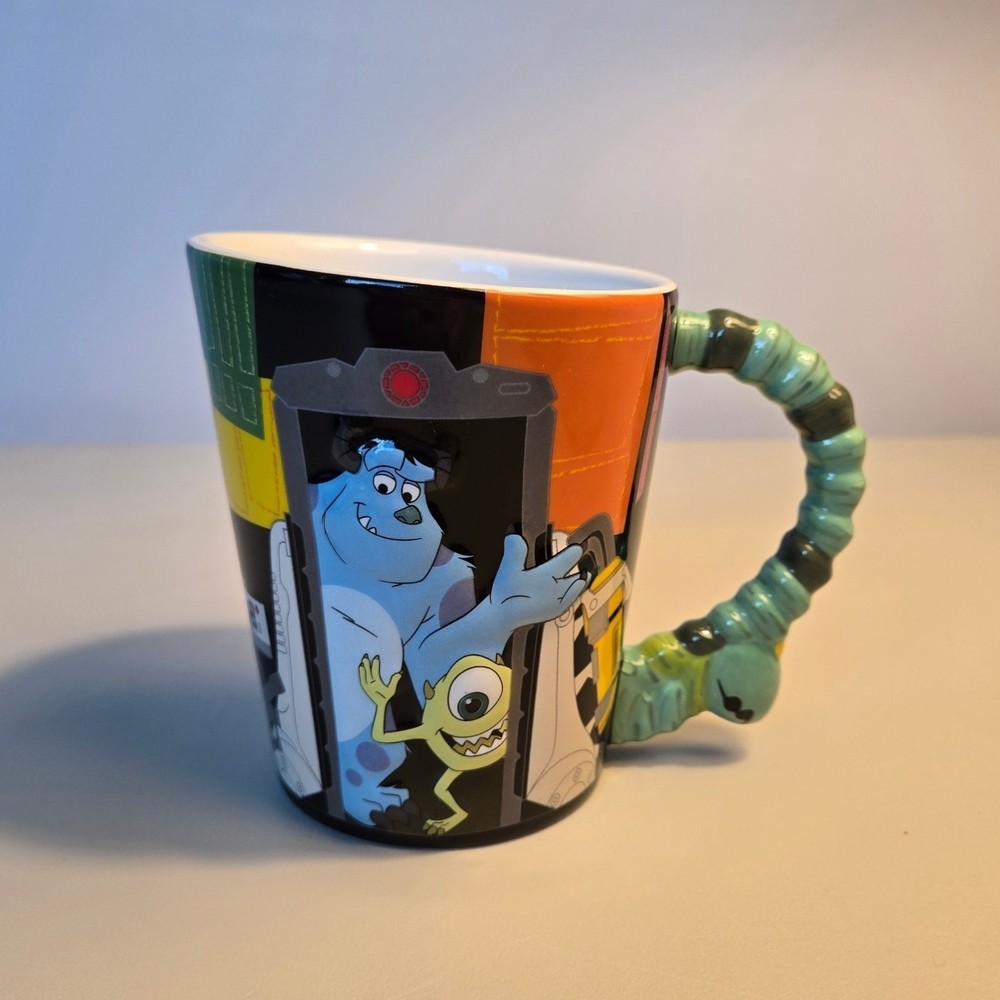 Disney Parks Monsters Inc Slanted Coffee Mug Mike & Sully Rare Retired Large 3D