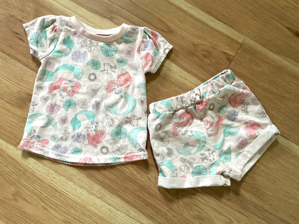 Disney Princess Baby Girl 2 Pc Short Set Size 12 Months
