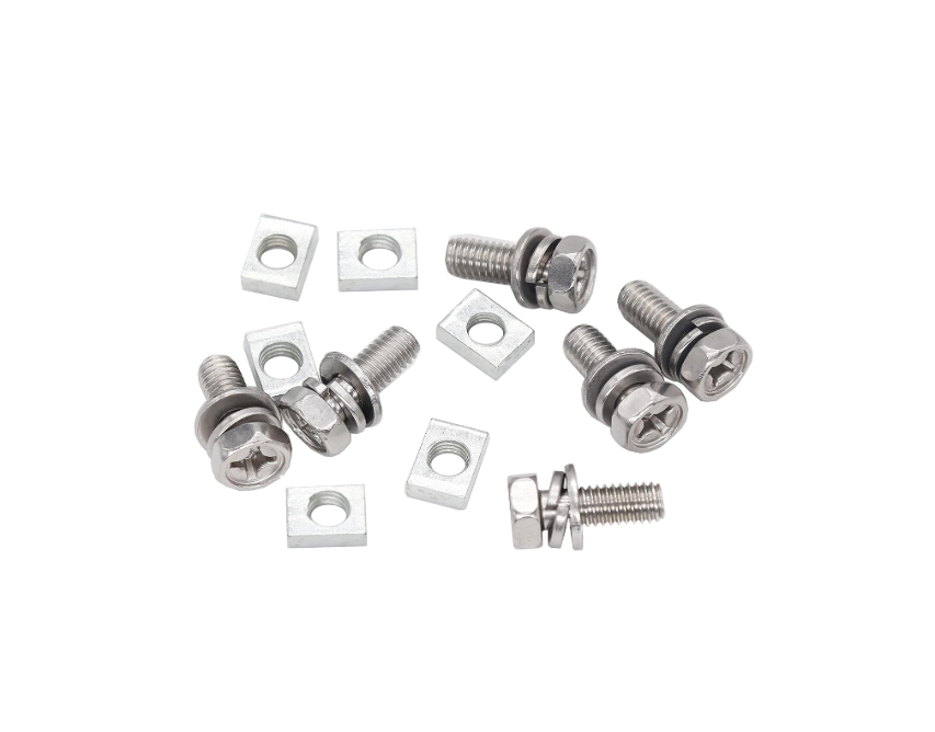 6-Pack Motorcycle Battery Terminal M6 x16mm Square Nut Kit Stainless Steel 304