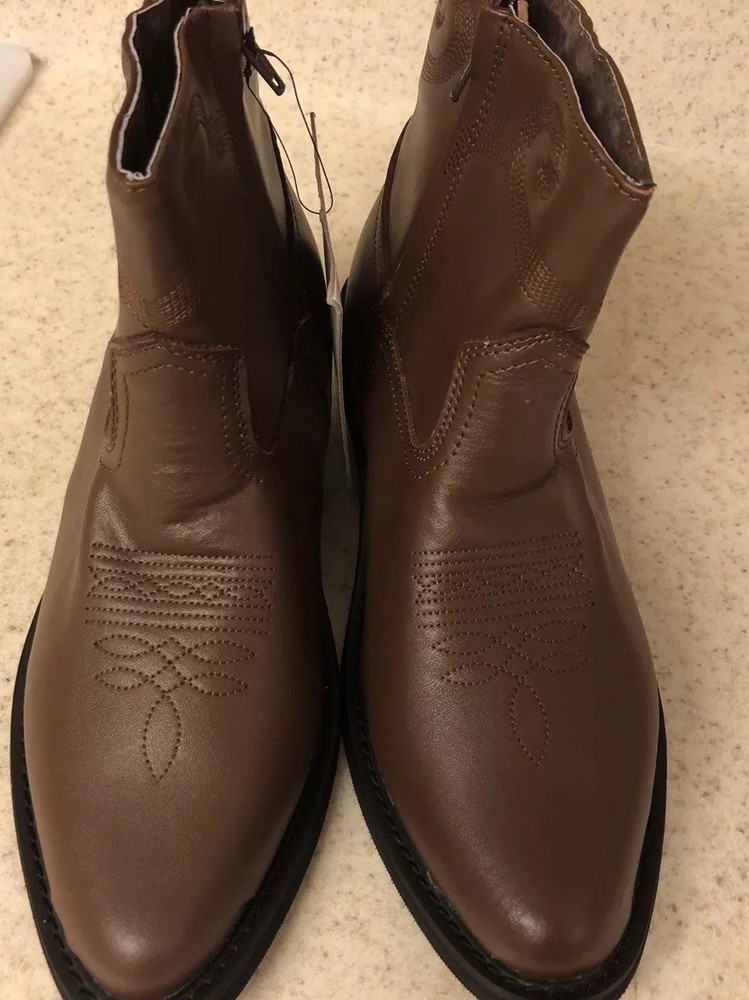 Saddle Tramp Mens Boots Sz 8.5 Brown  Embroidered Leather Cowboy Western Ankle