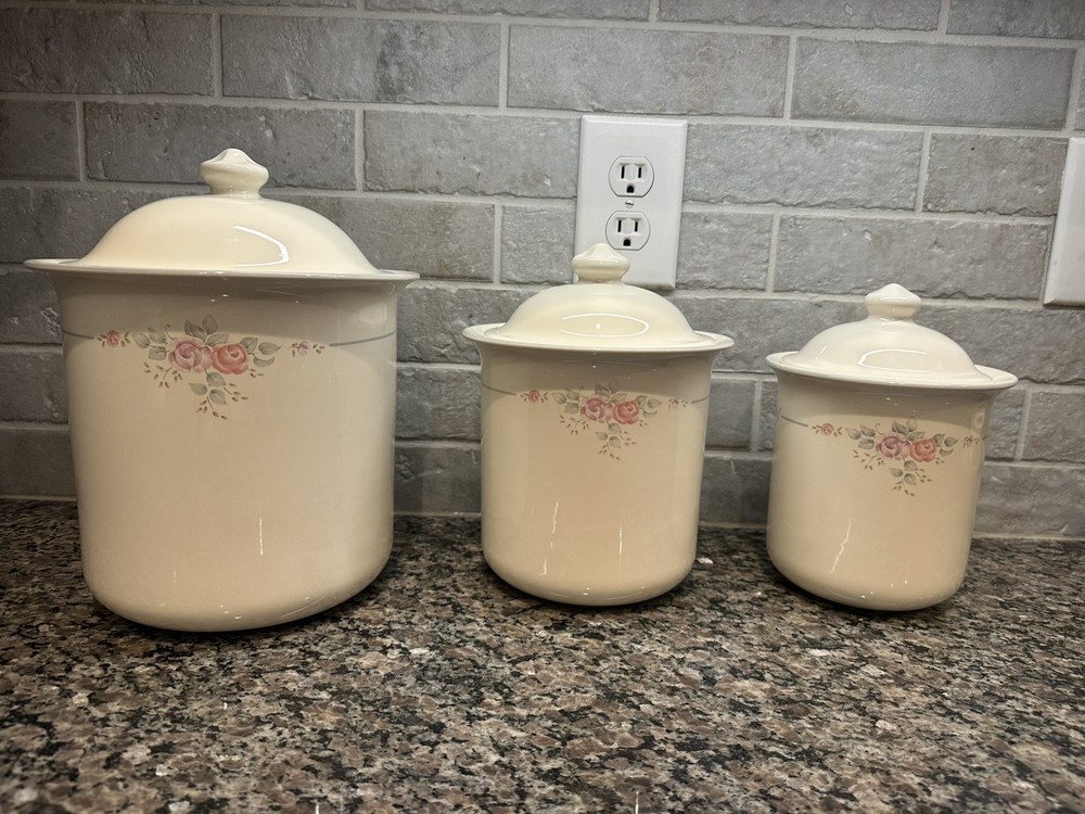 Pzaltzgraff Trousseau Canister Set Of 3 ( No Chips)