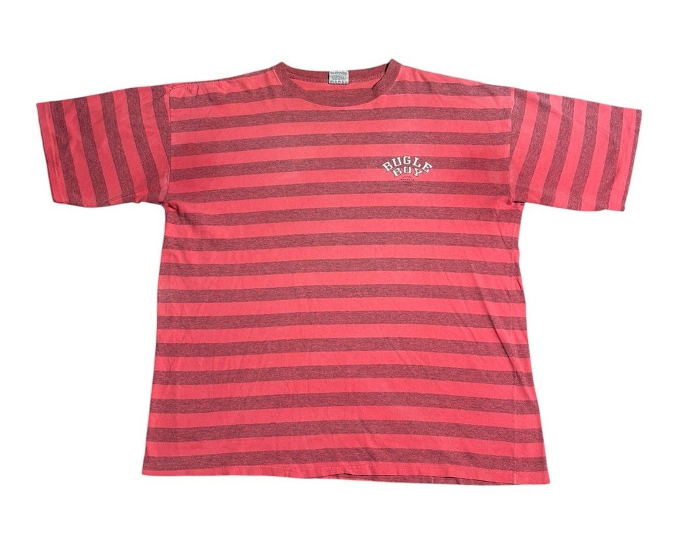 Vintage 90s Bugle Boy Red Striped T Shirt Surfwear Skate XL