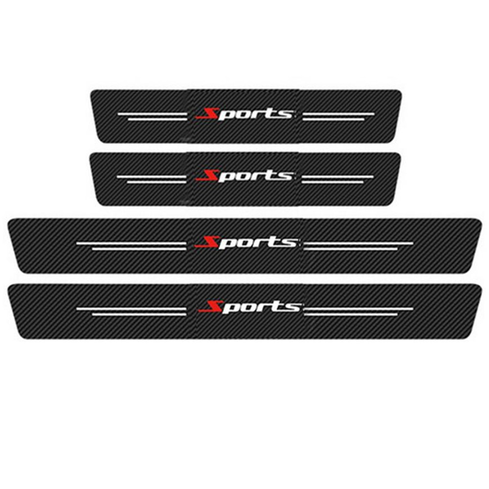 Carbon Fiber Style Door Sill Protector Cover for Car Scuff Protection