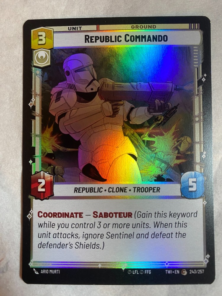 STAR WARS UNLIMITED TCG ToR REPUBLIC COMMANDO Foil Card NM