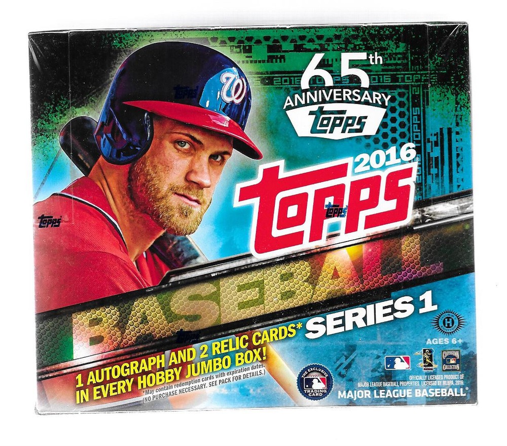 2016 Topps Series 1 Baseball Jumbo Hobby Box 10 Packs Factory Sealed