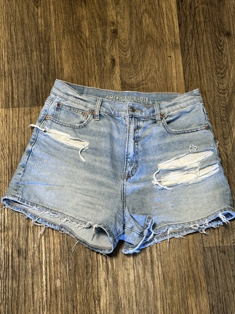 American Eagle Outfitters Women's Light Blue Denim Shorts Size 10