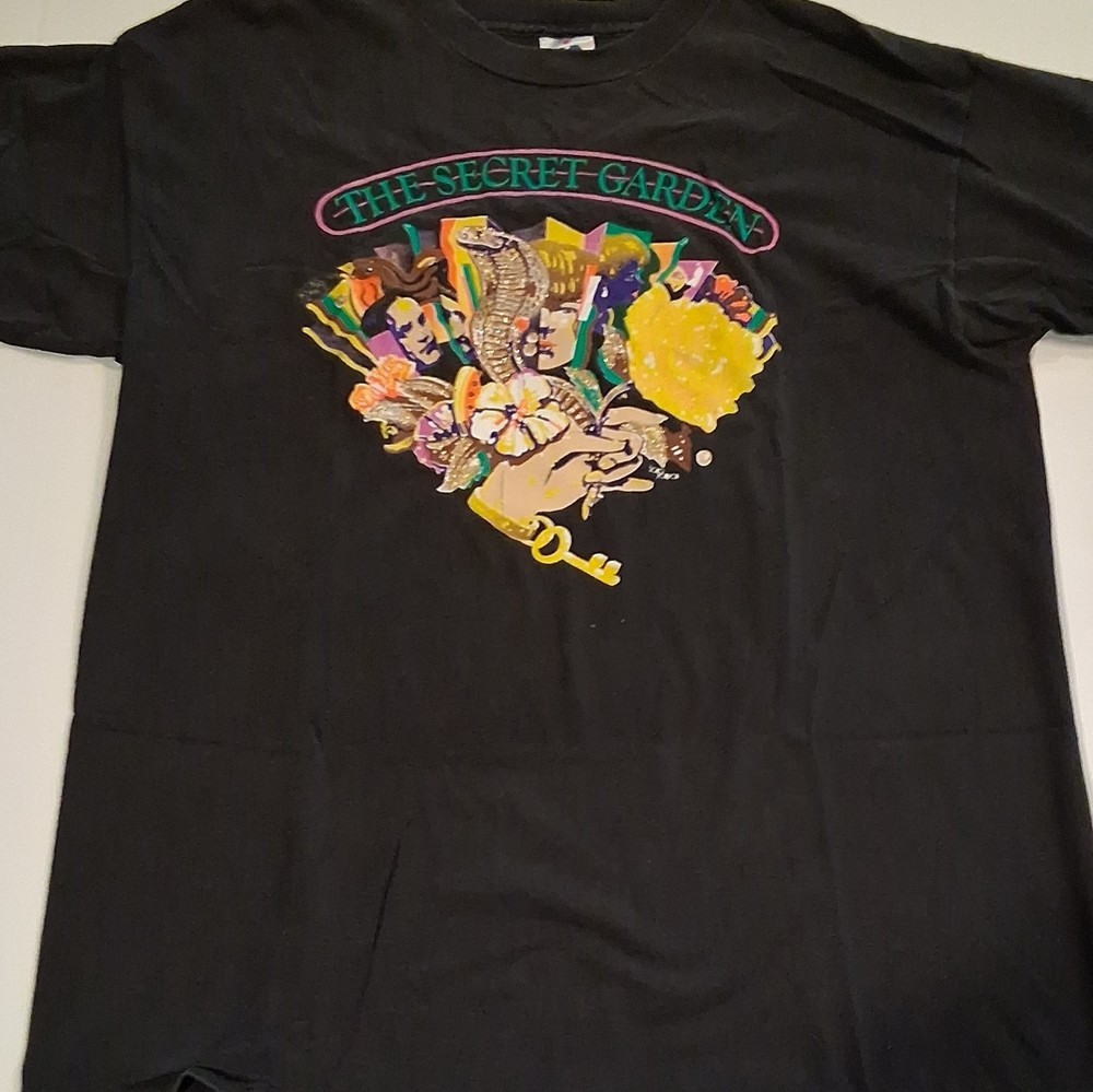 Miller The Secret Garden Graphic Print Black Crew Neck Short Sleeve Tee XL
