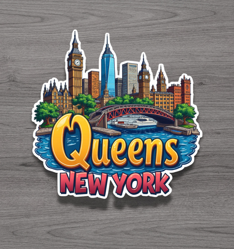 Queens New York City Borough Fridge Magnet or Laptop Sticker