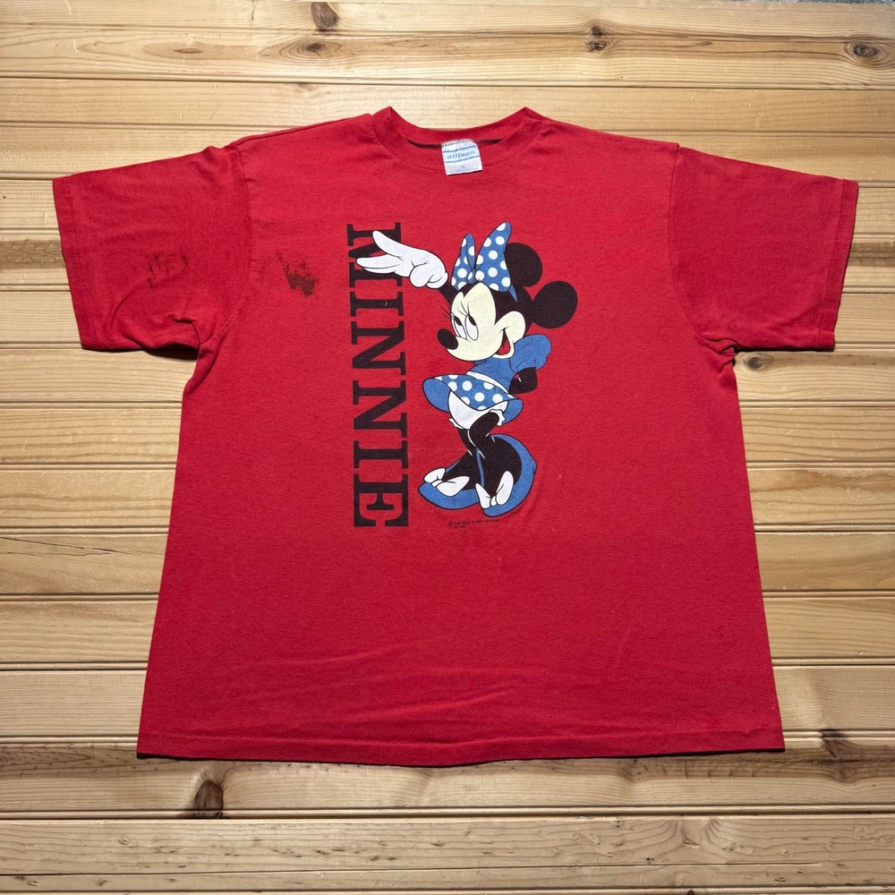 Vintage 80s Disney Minnie Mouse Cartoon Single Stitch Graphic T-Shirt USA - XL