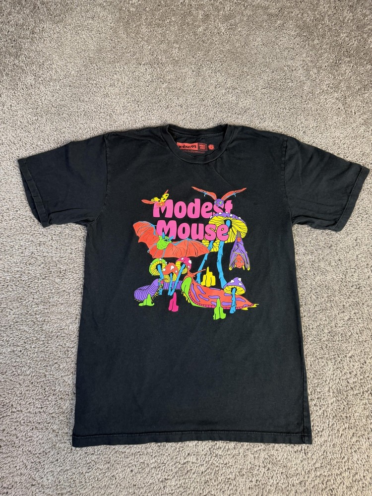 Modest Mouse Shirt Mens S Black Ambsn 2018 Tour Mushroom Graphic Music