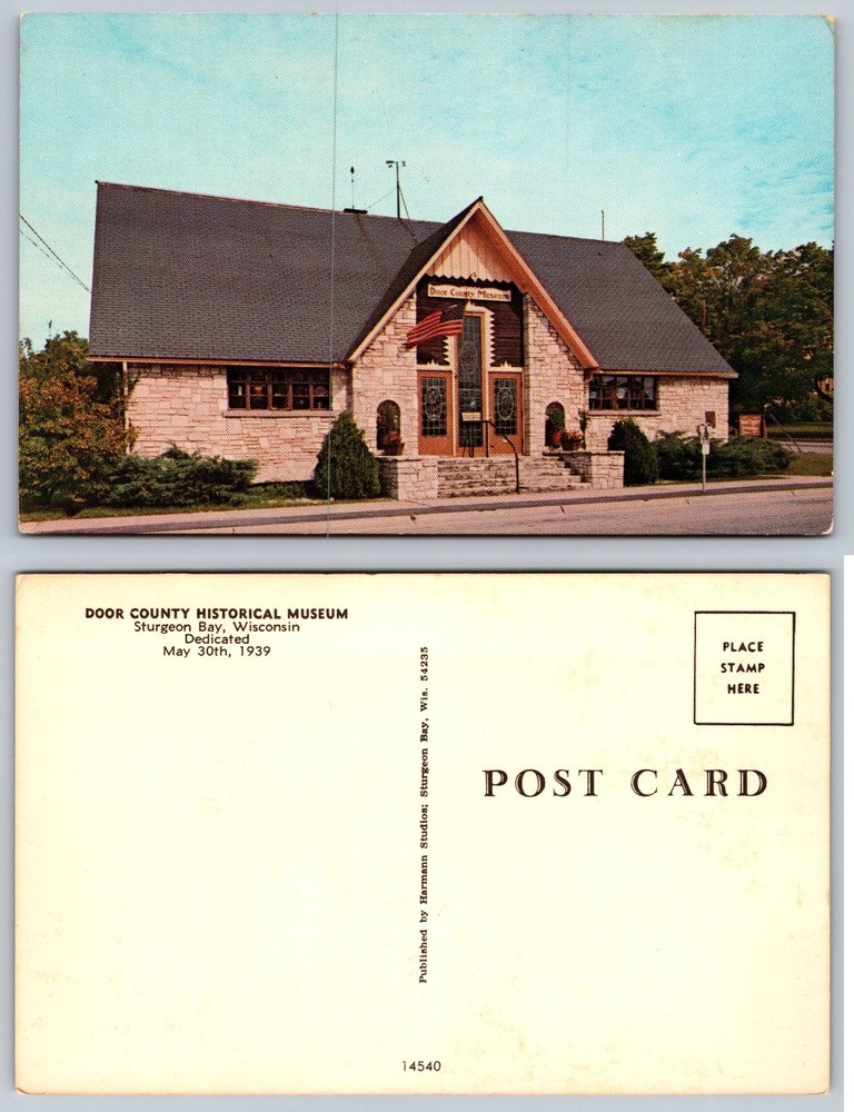 Door County Historical Museum Sturgeon Bay WI 1939 Postcard Harmann Studios