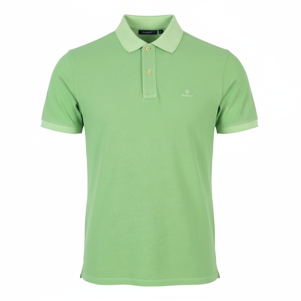 GANT Sunfaded Pique SS Rugger Men Polos S Absinthe Green Embroidered T-Shirt-image
